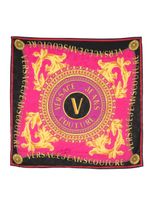 Versace Jeans Couture foulard en soie à imprimé graphique - Rose