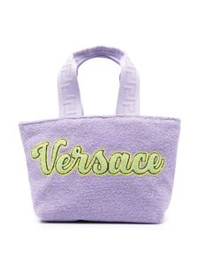 Versace Kids sac cabas à patch logo - Violet