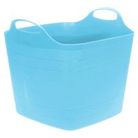 Flexibele emmer - blauw - 25 liter - kunststof - vierkant - 35 x 38 cm - Wasmanden