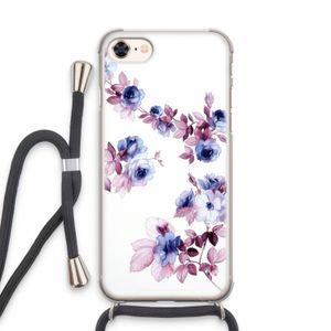 Waterverf bloemen: iPhone 8 Transparant Hoesje met koord