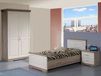 Complete slaapkamer IVANA I 90x200 cm truffel/porselein - thumbnail