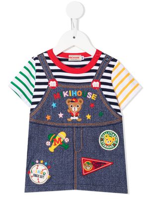 Miki House t-shirt façon salopette - Bleu