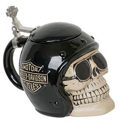 Harley-Davidson Schedel Biker Keramische Bierpul LAATSTE STUKS