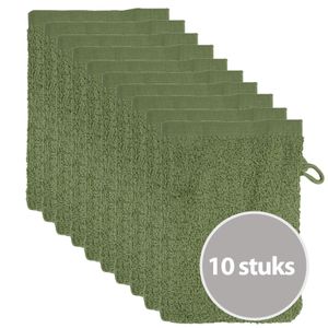 The One Voordeelpakket Washandjes Olive Green - 10 stuks