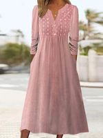 Plain Loose Lace Casual Dress - thumbnail