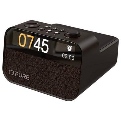 Pure Moment Charge Wekkerradio Sfeerverlichting, Draadloos opladen Koffiezwart