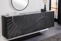 Massief dressoir SCORPION 180cm zwart hangend mangohout 3D design - 44524