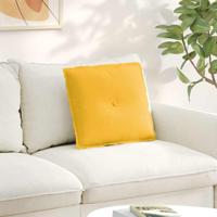 VidaXL Rugkussen lichtgeel 50 x 45 cm cordstof