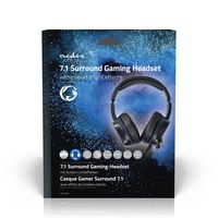 Nedis GHST410BK hoofdtelefoon/headset Bedraad Hoofdband Gamen USB Type-A Zwart - thumbnail