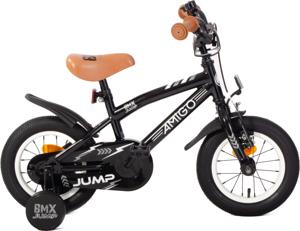 AMIGO BMX Jump 12 Inch 22 cm Jongens Terugtraprem Zwart/Wit