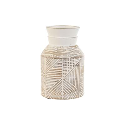 Vaas Home ESPRIT Wit Natuurlijk Mangohout Koloniaal 15 x 15 x 38 cm