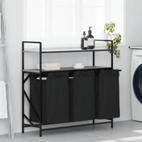 VidaXL Wasmand 3 vakken met planken grijs sonoma eiken