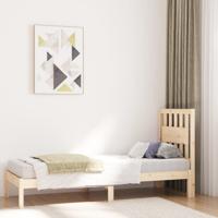 Bedframe massief grenenhout zwart 75x190 cm