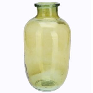 H&S Collection Bloemenvaas San Remo - glas - groen transparant - D18 x H35 cm