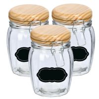 Weckpot/inmaakpot - 4x - 820 ml - glas - met beugelsluiting - incl. etiketten