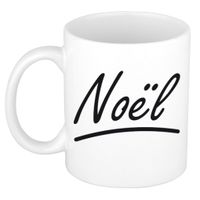 Naam cadeau mok / beker Noël met sierlijke letters 300 ml - thumbnail