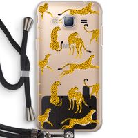 Luipaard: Samsung Galaxy J3 (2016) Transparant Hoesje met koord