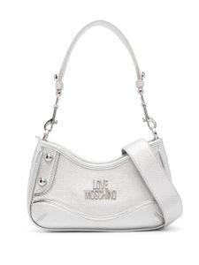 Love Moschino sac porté épaule à logo métallisé - Argent