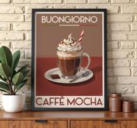 mocha koffie poster vintage