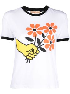 CORMIO t-shirt Mazzolino Fiori - Blanc