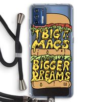 Big Macs Bigger Dreams: Motorola Moto G9 Plus Transparant Hoesje met koord