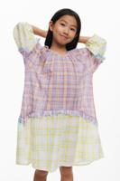 Geruite jurk met volant - MATERIAL FINISHES - 7/8