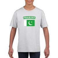 T-shirt met Pakistaanse vlag wit kinderen - thumbnail