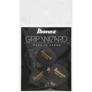 Ibanez PPA14MSGBK Grip Wizard Series Sand Grip plectrumset 6-pack teardrop zwart medium