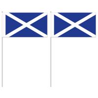 Zwaaivlag Schotland - 10x - 12 x 24 cm - 40 cm stokje - vlaggetje - handvlag -Schotse versiering