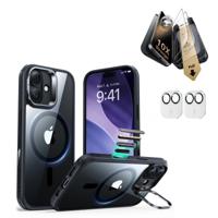 iPhone 17 Bundle Classic Hybrid Magnetic Case (Camera Control, Stash Stand) and Armorite Pro Screen Protector - Clear Black