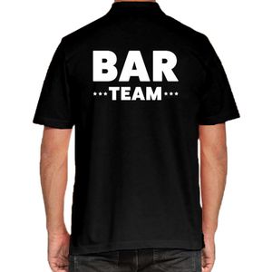 Bar team / personeel tekst polo shirt zwart voor heren