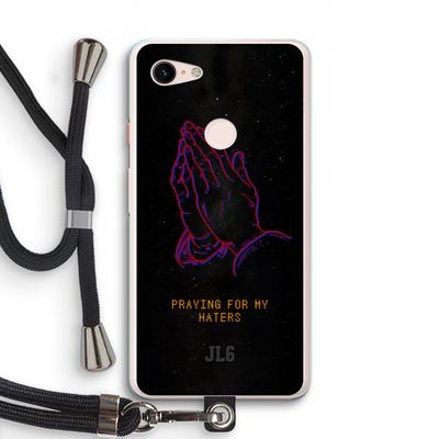 Praying For My Haters: Pixel 3 XL Transparant Hoesje met koord