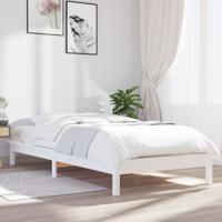 Bedframe massief grenenhout wit 90x190 cm