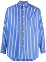 Comme Des Garçons Shirt chemise en coton à rayures verticales - Bleu - thumbnail