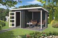 Outdoor Life Jelle Blokhut 390x195 cm 28 mm vuren Carbon Grey-Wit gecoat- Lessenaarsdak- - Outdoor Life Outdoor Life Jelle Blokhut 390x195 cm 28 mm vuren Carbon Grey-Wit gecoat- Lessenaarsdak- - Outdoor Life