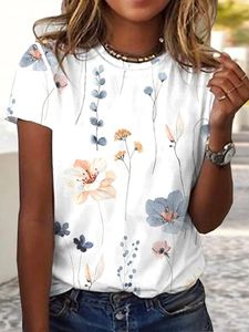 Jersey Loose Floral Casual T-Shirt