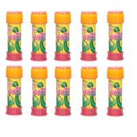 Dinosaurus bellenblaas flesjes - 10x - met bal spelletje in dop - 60 ml - voor kinderen
