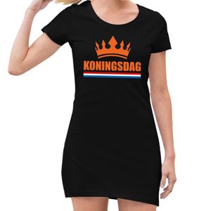 Koningsdag kroon jurk zwart dames XL  -