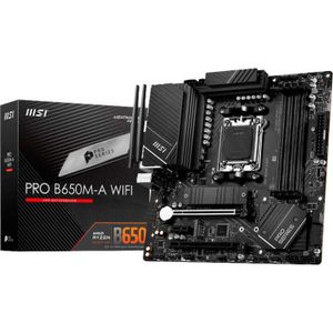 MSI PRO B650M-A WIFI moederbord RAID, 2.5 Gb-LAN, Wi-Fi 6E, BT, Sound, µATX