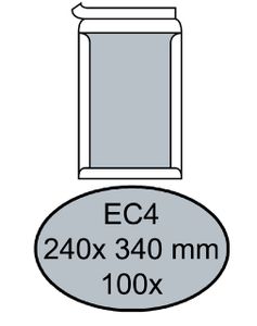 Envelop Quantore bordrug EC4 240x340mm zelfkl. wit 100stuks