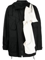 Yohji Yamamoto veste asymétrique à capuche - Noir