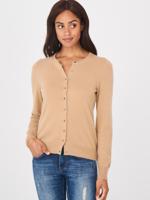 Basic cashmere cardigan met ronde hals van organisch cashmere