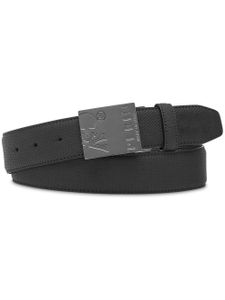 Philipp Plein ceinture en cuir à plaque logo - Noir