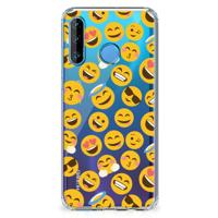 Huawei P30 Lite Doorzichtige Silicone Hoesje Emoji