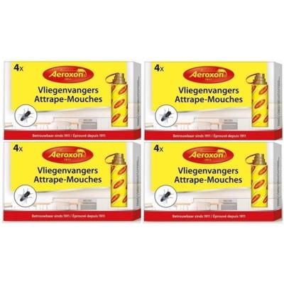 16x Aeroxon vliegenvangers met plakstrip 22 cm - Vliegenstrips milieuvriendelijk - Anti-insect