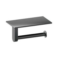 Brauer Toiletrolhouder Met Planchet - Gunmetal Geborsteld Pvd