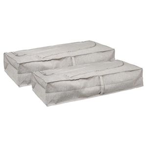 5Five Opberghoes/beschermhoes dekens en kussens - 2x - beige - 100 x 45 x 20 cm