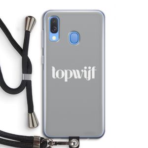 Topwijf Grijs Wit: Samsung Galaxy A40 Transparant Hoesje met koord