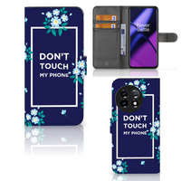 OnePlus 11 Portemonnee Hoesje Flowers Blue DTMP - thumbnail