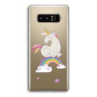 Regenboog eenhoorn: Samsung Galaxy Note 8 Transparant Hoesje